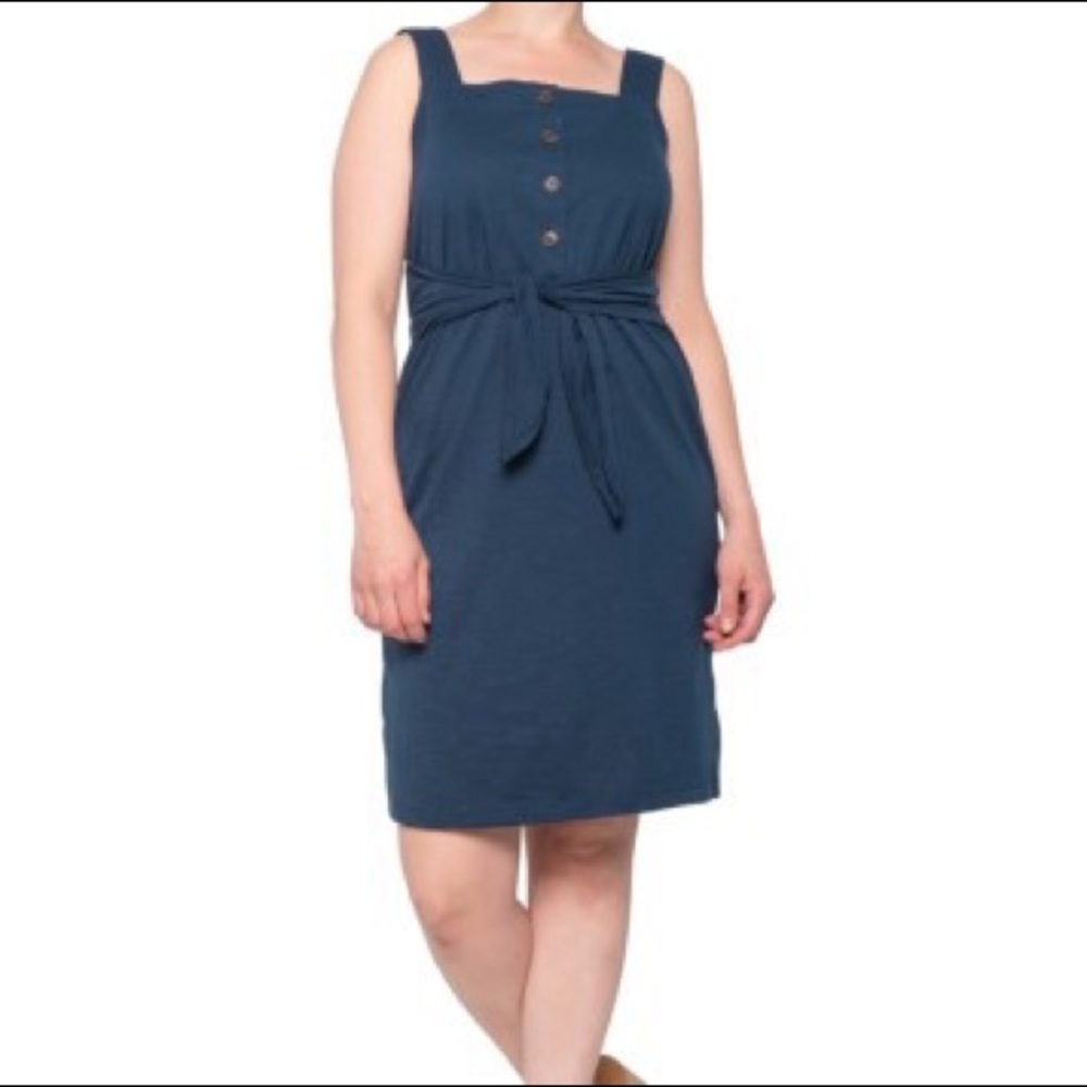 CARIBBEAN JOE® FRONT KNOT BUTTON-UP DRESS